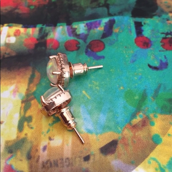 Iridescent Fire Opal Rose Gold Filled Earrings - Picture 3 of 5